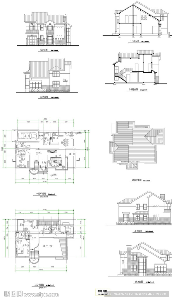 家居别墅设计模板CAD图
