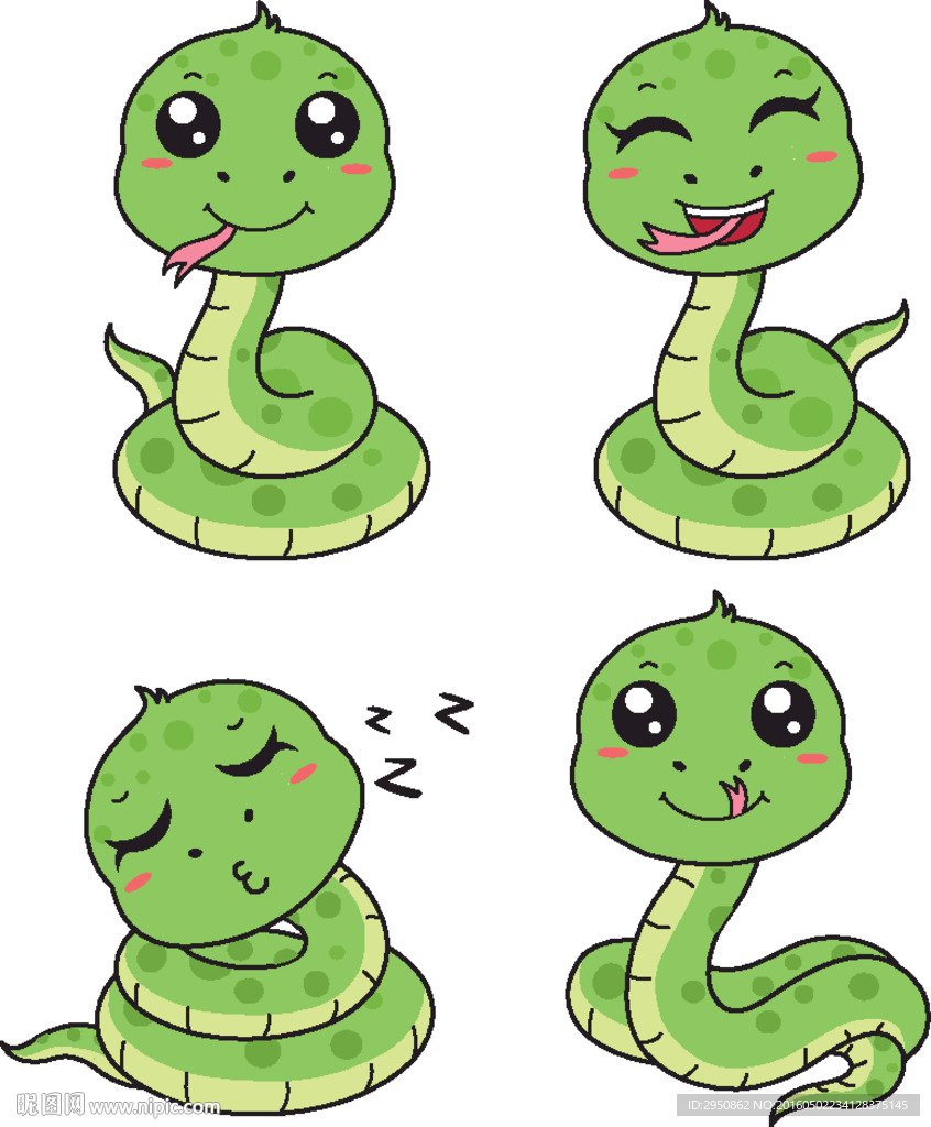 卡通蛇矢量造型图