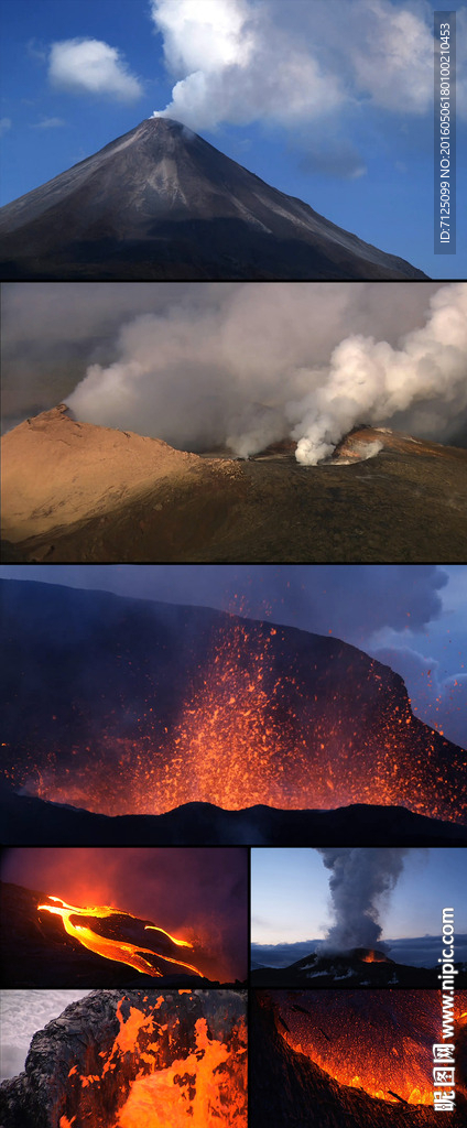 火山喷发熔岩岩浆视频素材