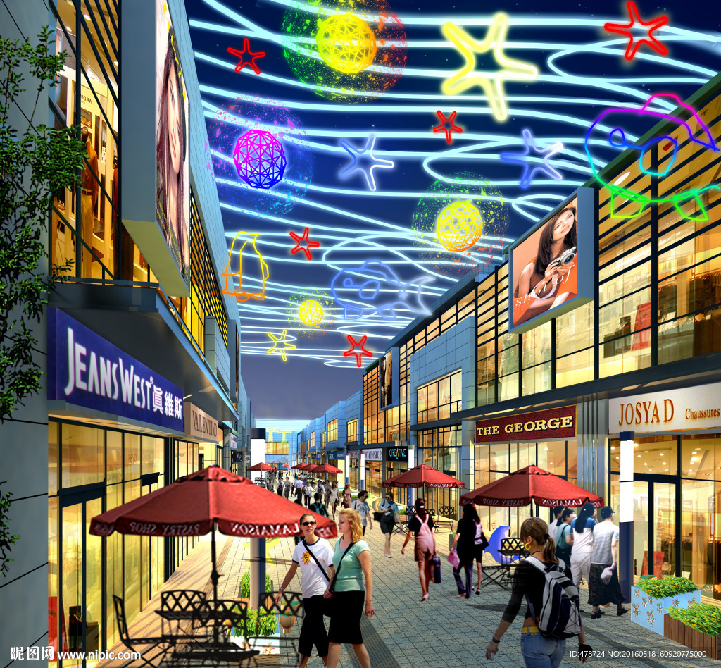 莱芜商业街3dmax 模型下载-光辉城市