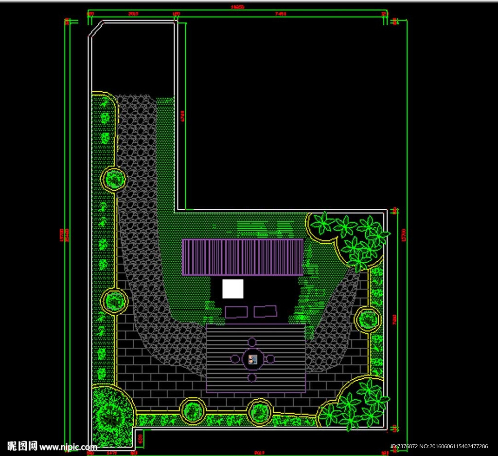 花园绿化设计CAD图库，景观园林CAD施工图纸下载 - 易图网