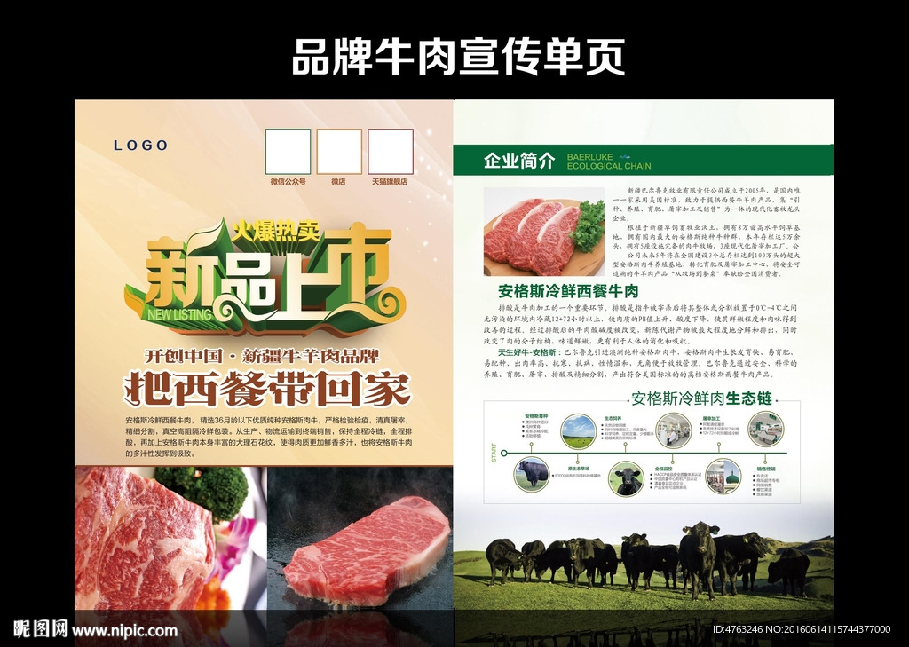 牛肉宣传单页