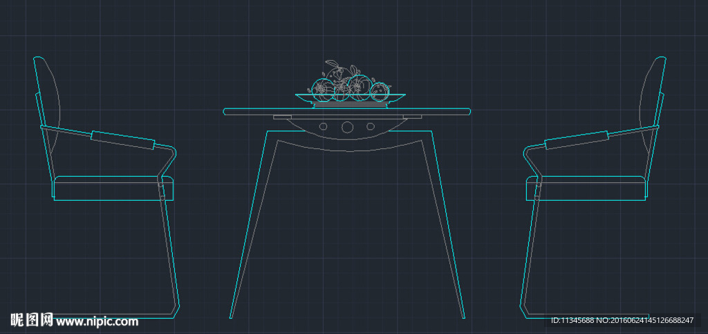 休閑桌椅 CAD