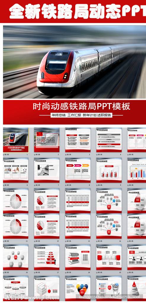 時尚動感鐵路局高鐵地鐵PPT