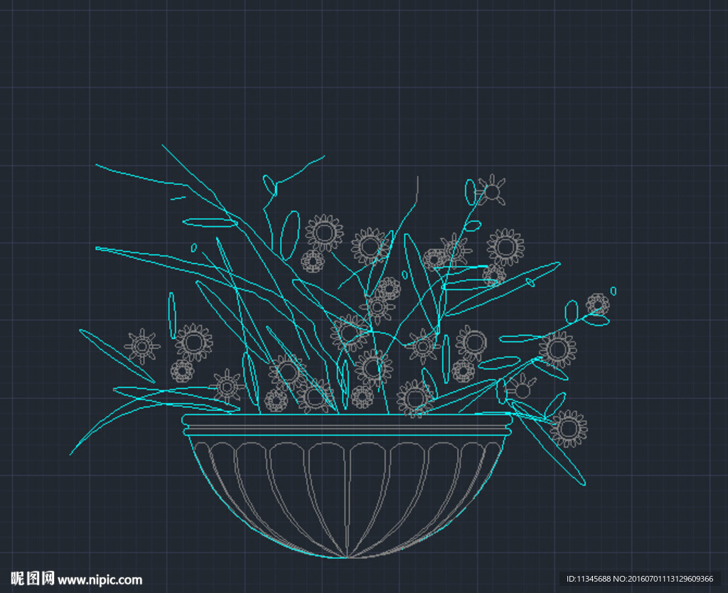 花盆 cad