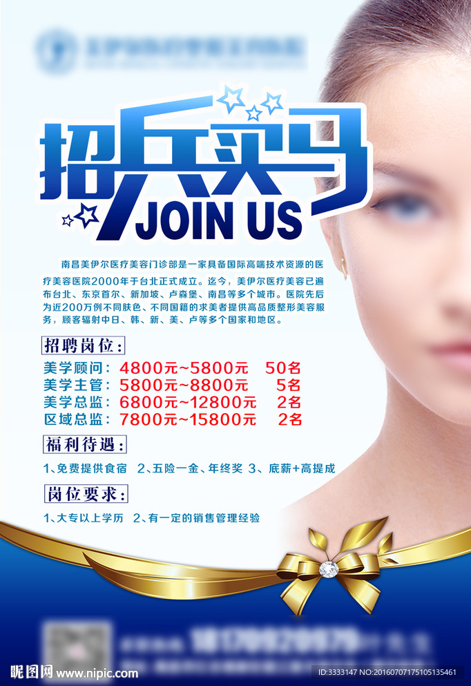 美容院招聘海報