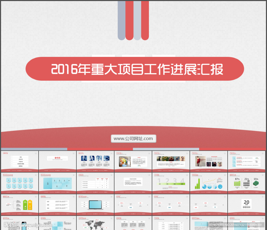 企业重大项目工作进展汇报ppt