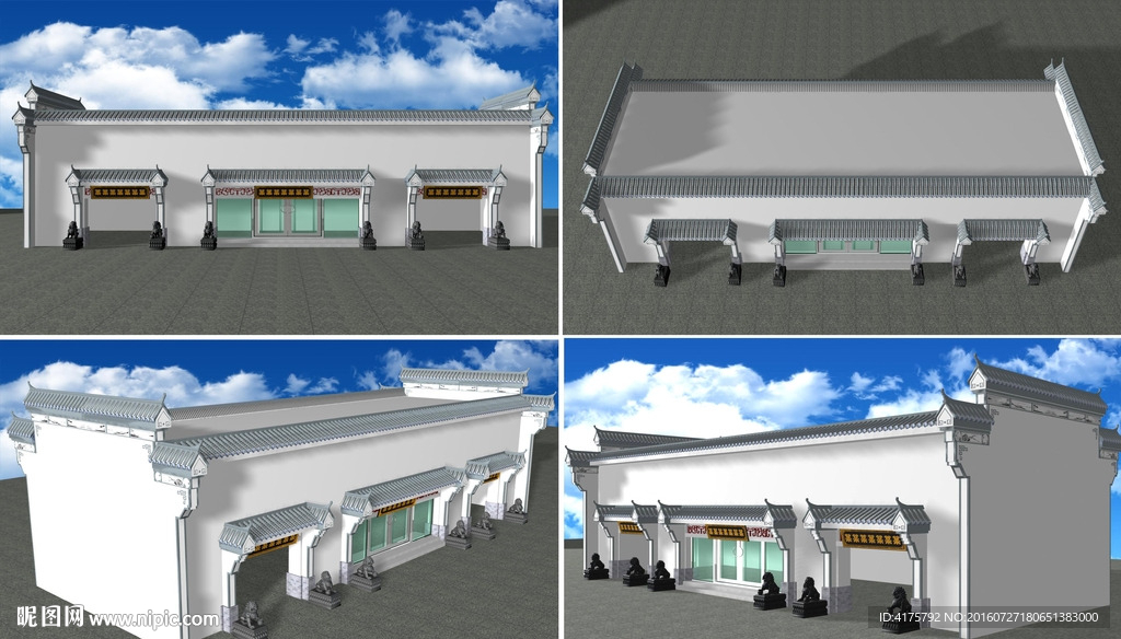 中式近代建筑max模型