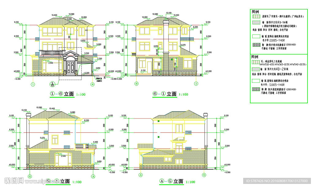 三层别墅楼房CAD图纸