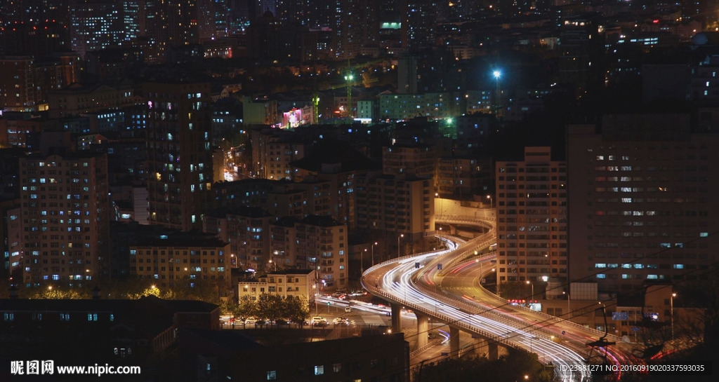 夜景车流