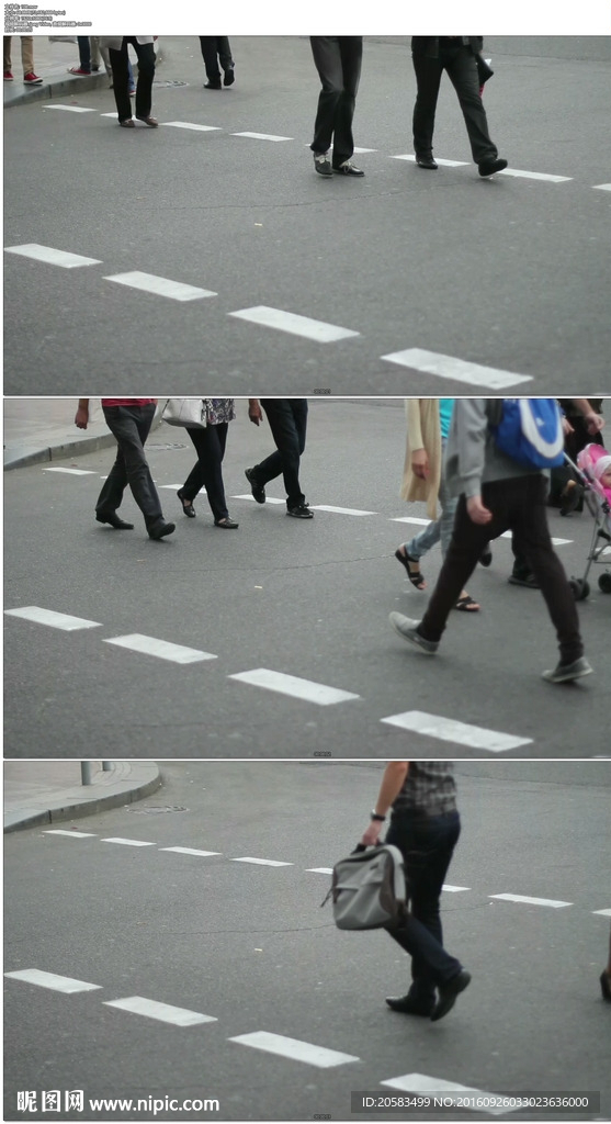 街道十字路口行人腳步