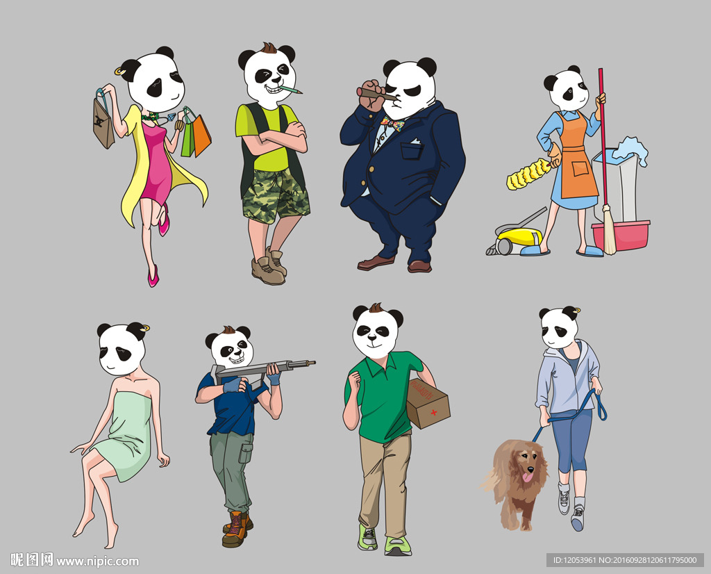 熊猫公寓原创人物形象