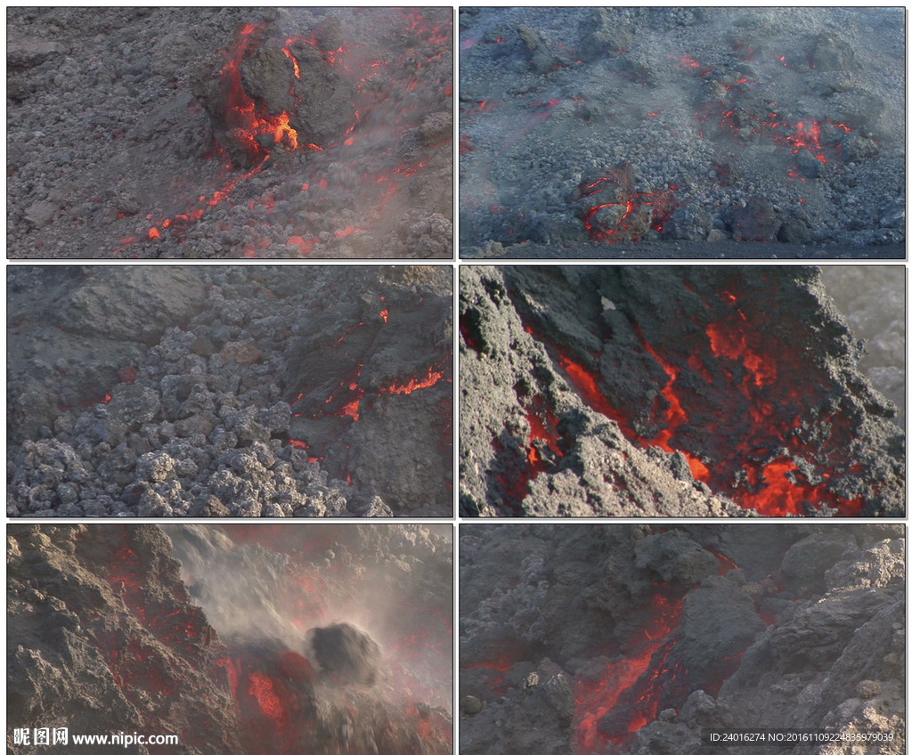 火山高温熔岩视频