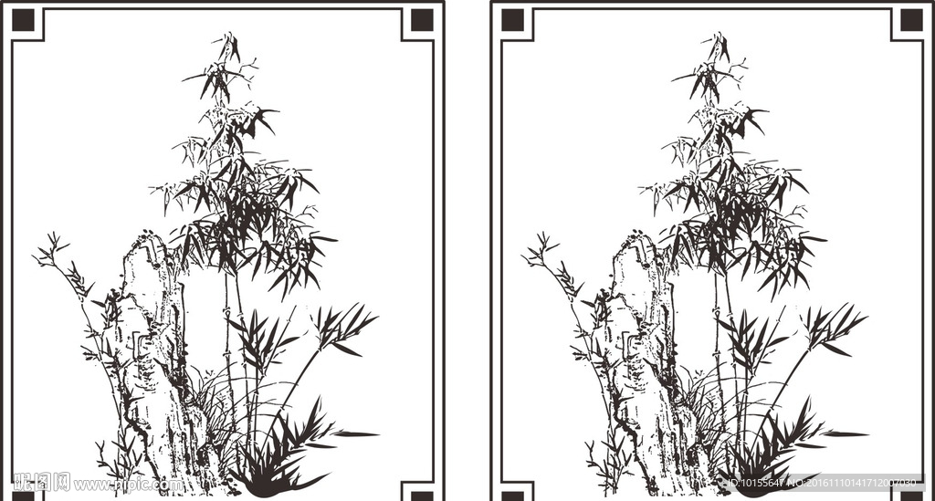 竹子印花图案