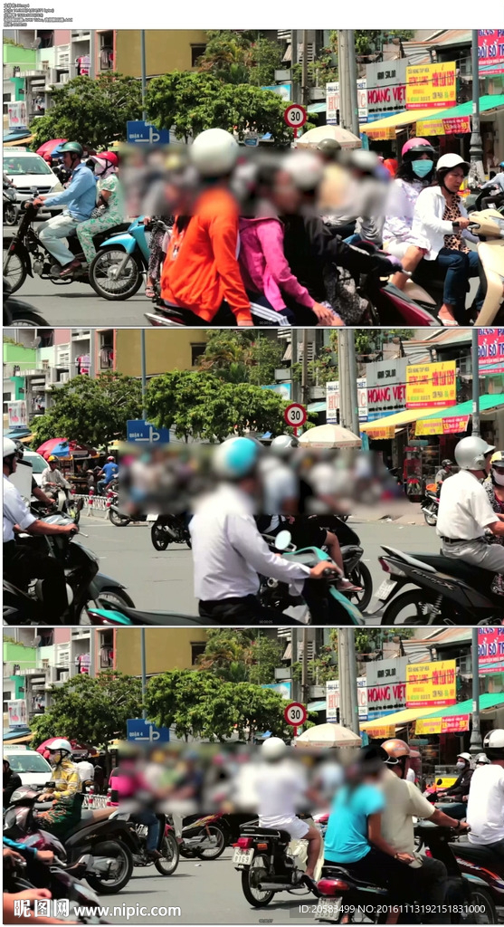 大街上騎摩托車的行人