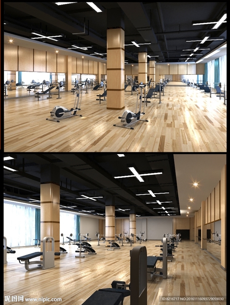 健身房，體訓(xùn)館，大型健身房
