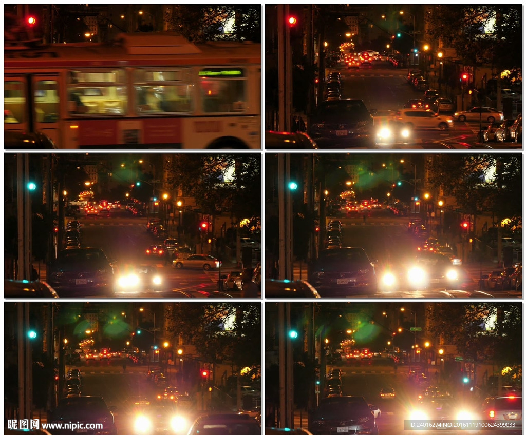 舊金山夜晚忙碌的街道