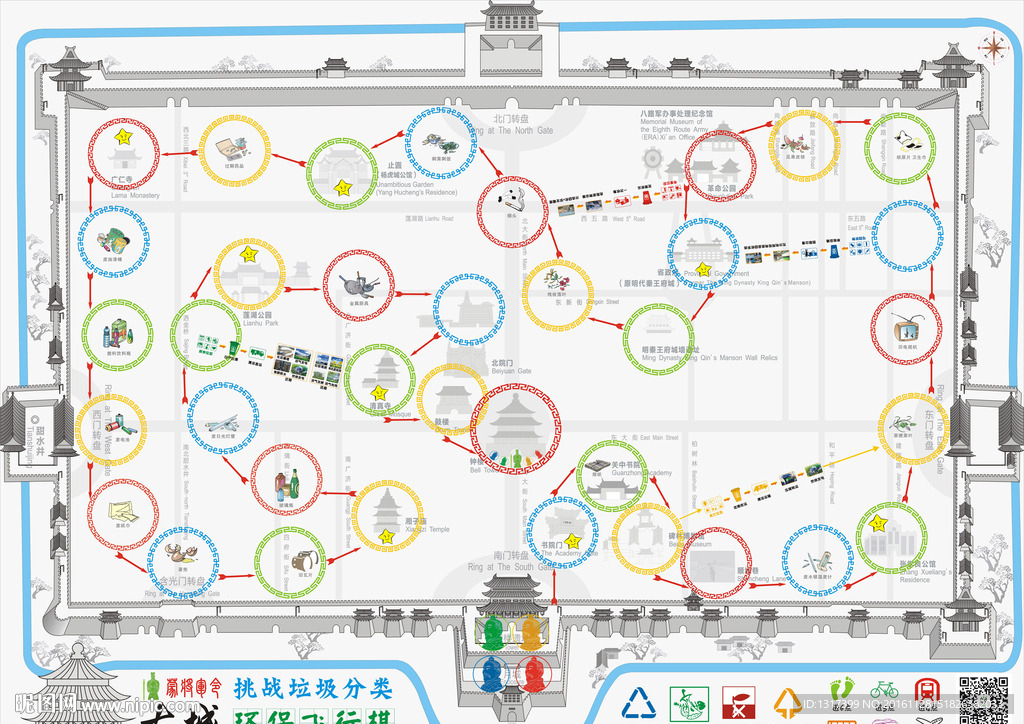 垃圾分类环保飞行棋设计图__展板模板_广告设计_设计图库_昵图网nipic