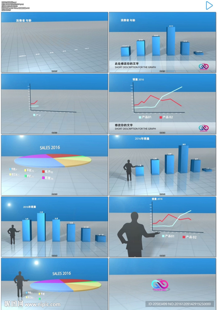 3D空間數據圖表三維統計圖