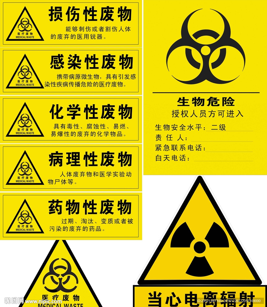 医院医疗废物电离辐射标示
