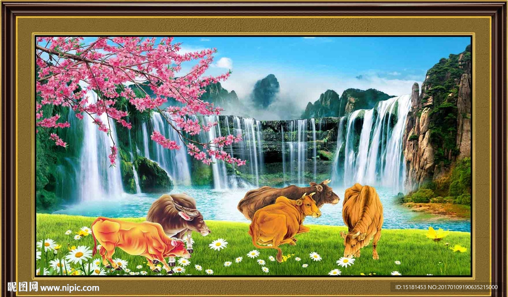 風景如畫 五牛圖