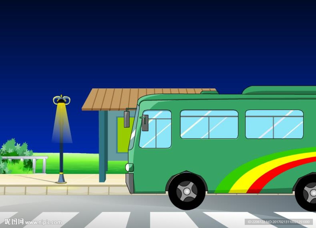 公交行驶上车下车flash动画