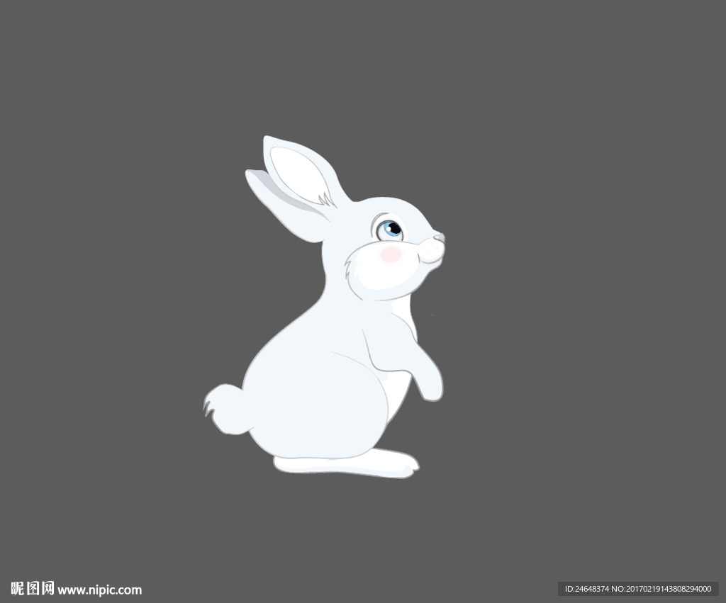 白色手绘月兔元素图片素材免费下载 - 觅知网