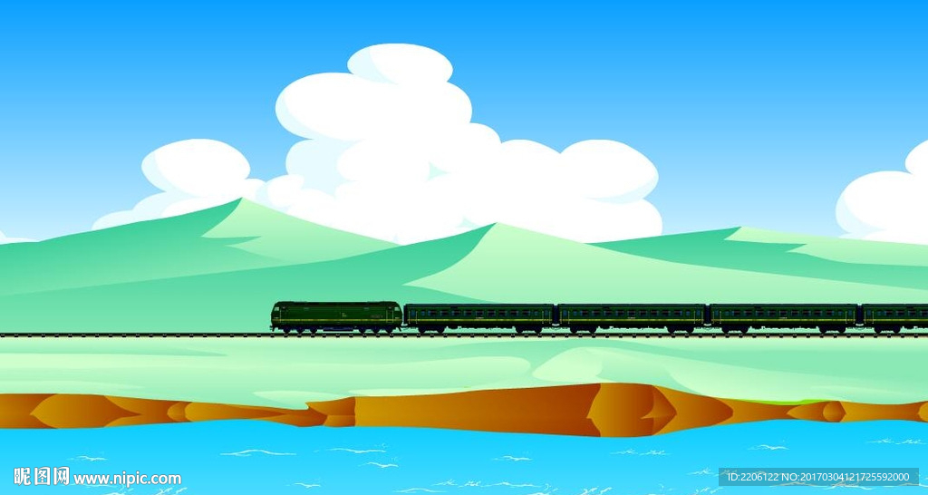 綠皮火車(chē)頭動(dòng)畫(huà)63秒原件