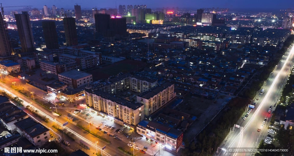 泗阳城市夜景延时摄影