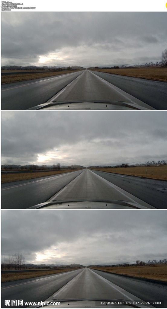 多云的天气开车前进实拍视频素材