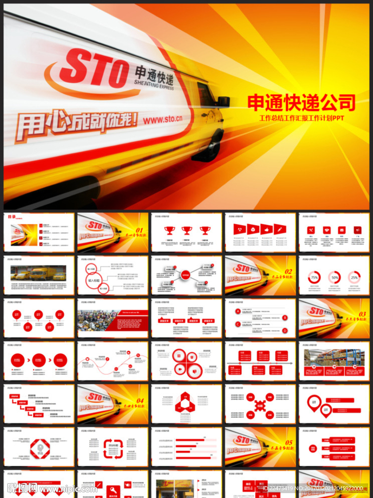 申通快遞申通速遞動態PPT模板