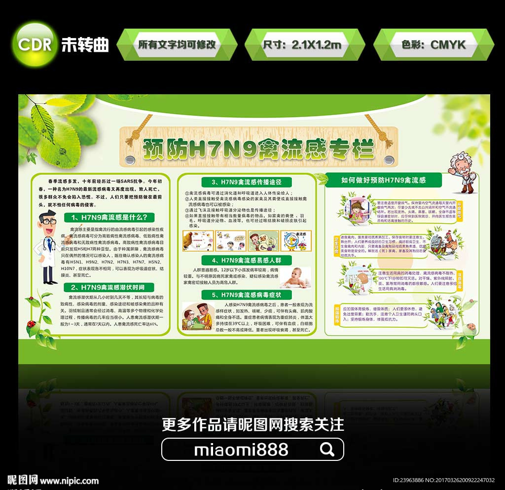 预防H7N9禽流感宣传栏
