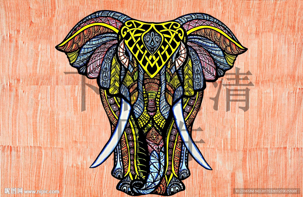 大象挂毯图案地毯图案