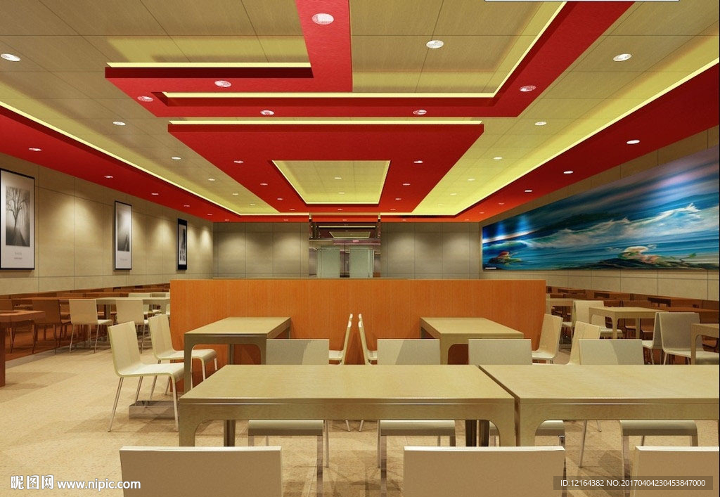 快餐店餐廳食堂3D模型