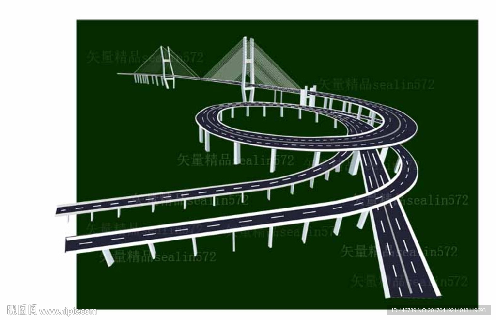 上海南浦大桥矢量图