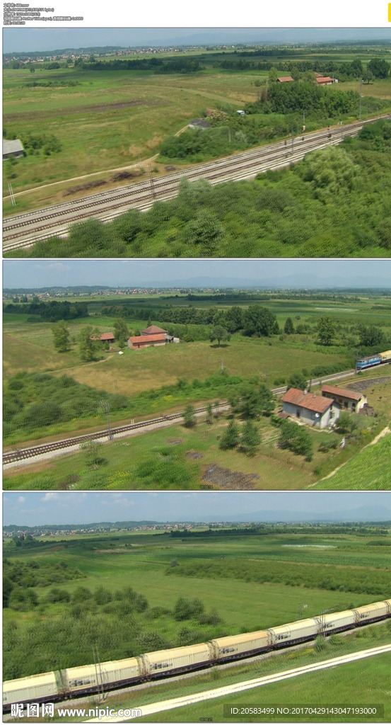 航拍田野鐵路