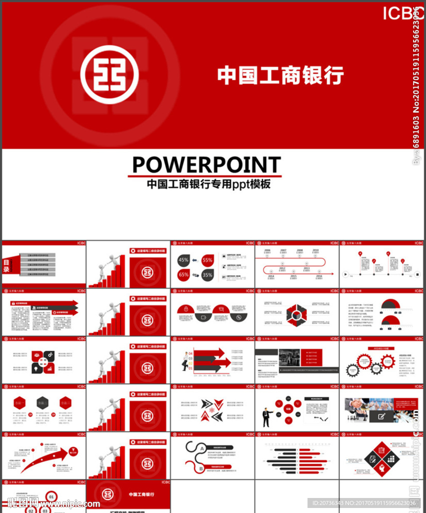 中国工商银行工行总结汇报PPT