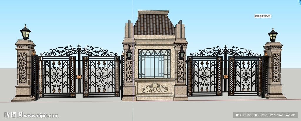 su铁艺大门设计图__室外模型_3d设计_设计图库_昵图网