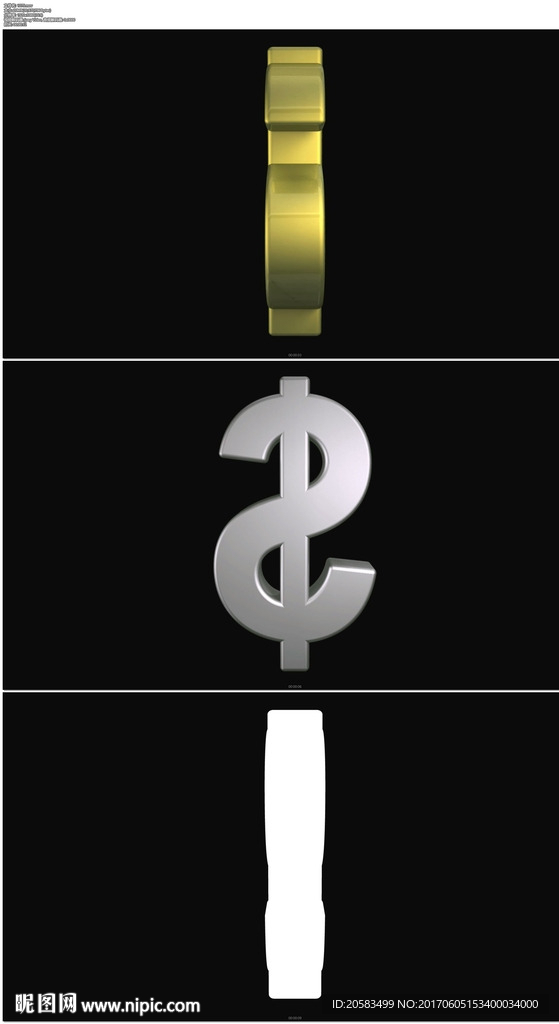 金色美元符號