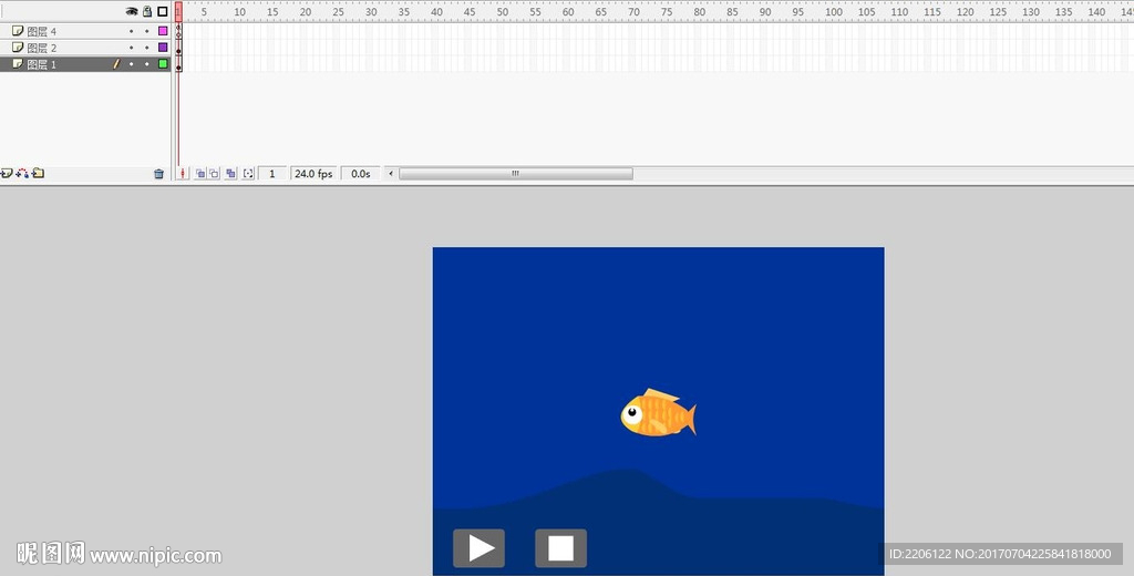 鱼5秒海底世界鱼儿动画fla