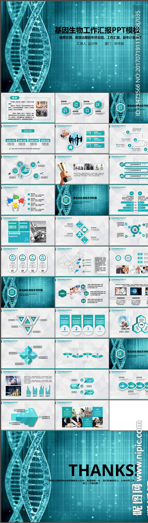 生物DNA科技医药PPT模板