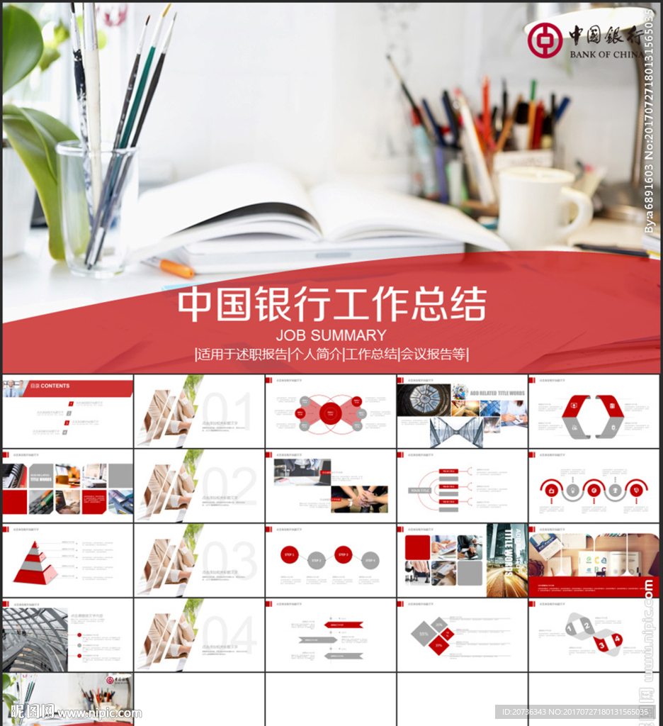 中國(guó)銀行工作總結(jié)匯報(bào)PPT模板