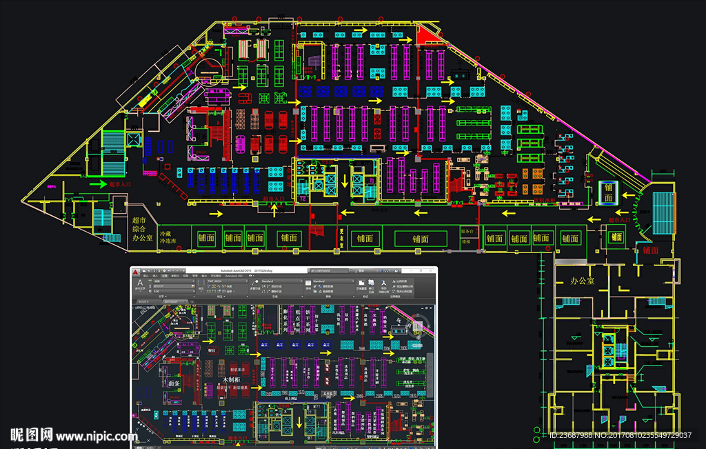 大型超市CAD规划图