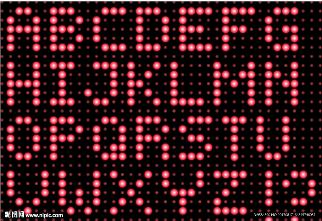 红色LED灯英文字母设计