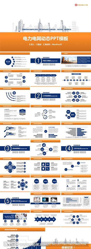电力电网行业动态PPT模板