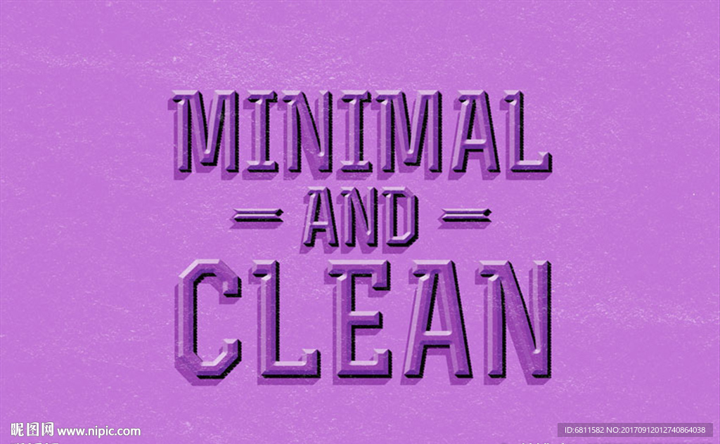 粉紫色主题立体字雕刻字体效果