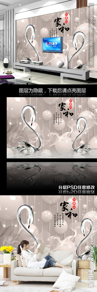 3Ｄ家和富貴鵝背景墻