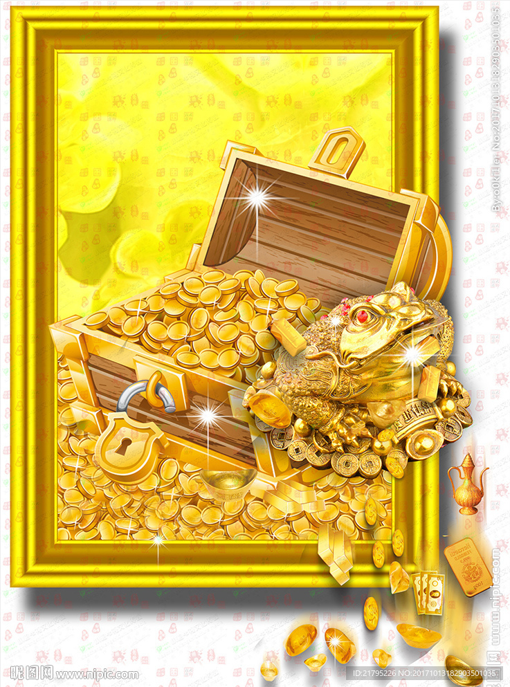 3D立體畫 金蟾吐財