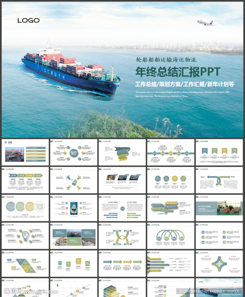 輪船船舶運輸海運物流港口PPT