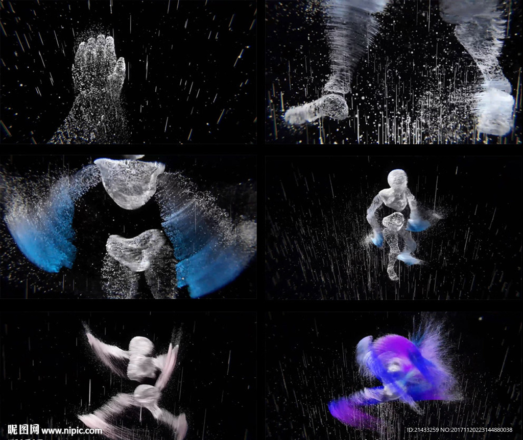 粒子光影人物跳舞视频素材